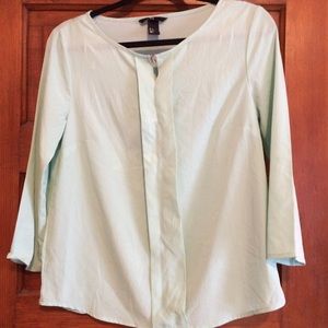 H&M Mint green silk top 3/4 sleeves